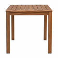 Tavolo da pranzo da esterno quadrato 90 cm x 90 cm x 75 cm circa in legno massello di acacia con piano a doghe colore marrone naturale
